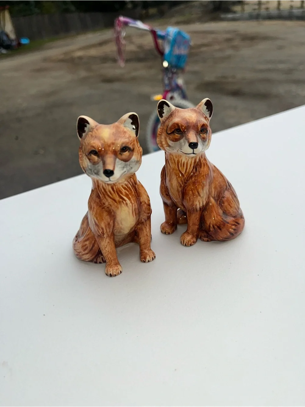 Fox Family Porcelain Salt and Pepper shakers